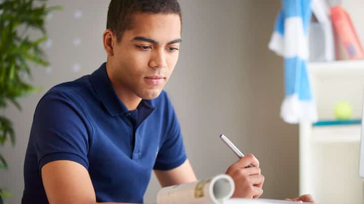 Student looking pensive