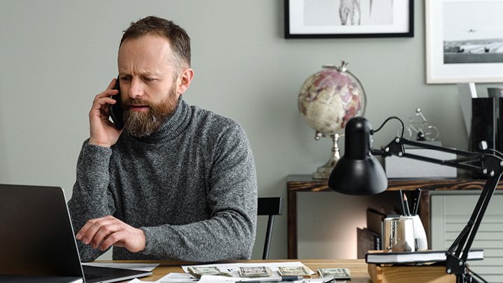 Man speaking on phone