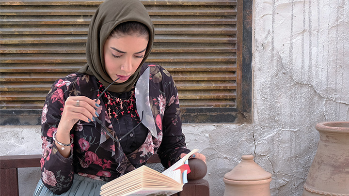 Woman reading a book