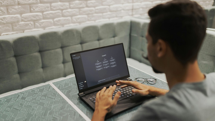 Man working at laptop