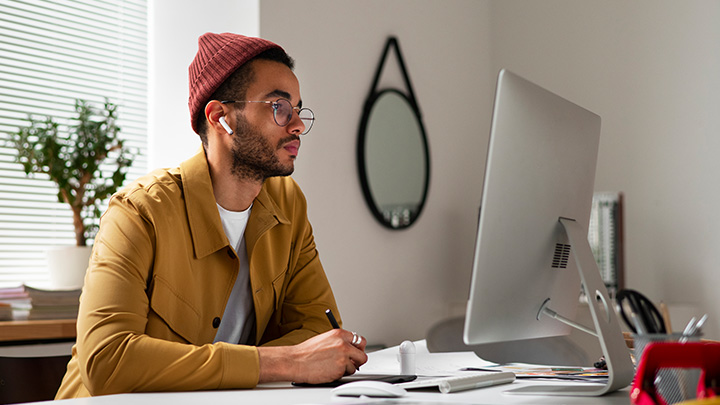 Man working at computer